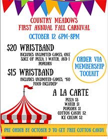 Country Meadows first fall carnival flier