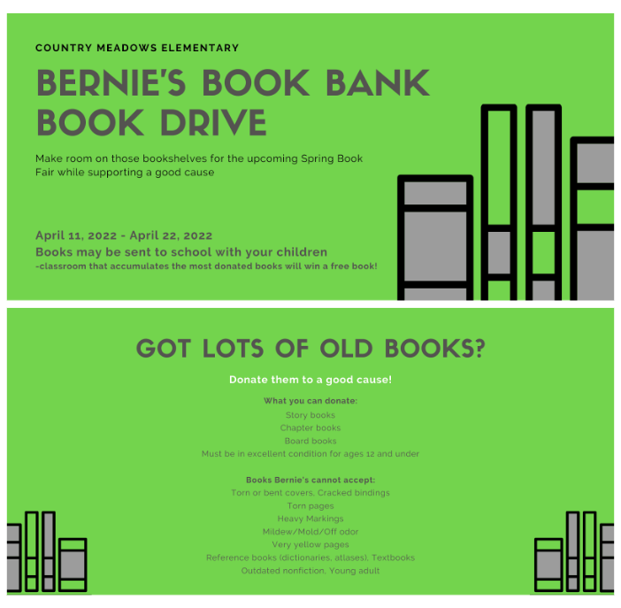Bernie's Book Drive at Country Meadows Elementary School