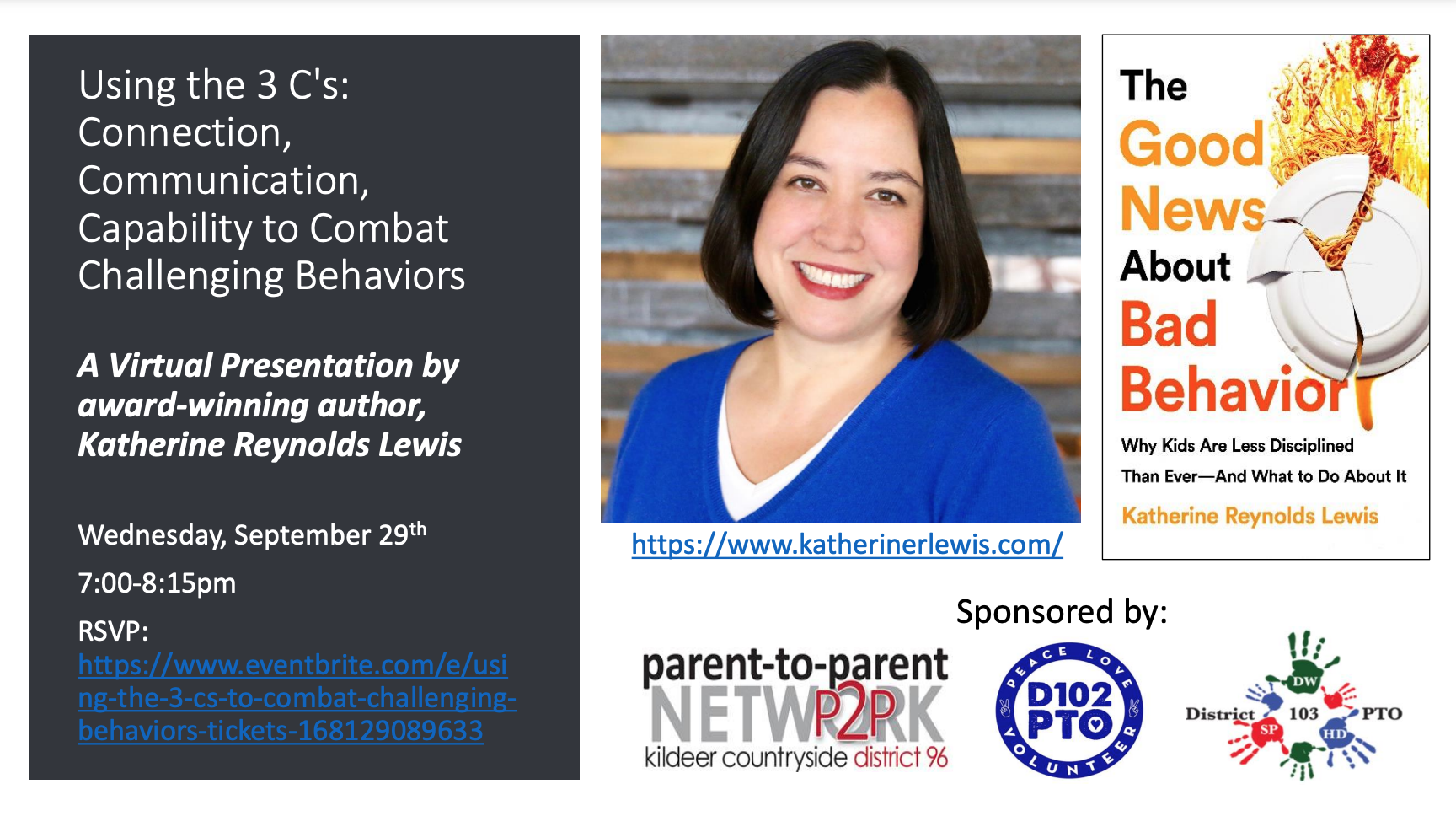 Parent to Parent Network: Katherine Reynolds Lewis ~ Sept. 29, 2021