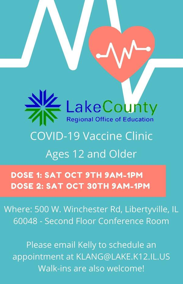 COVID-19 Vaccine Clinics: Oct. 9 and Oct. 30, 2021