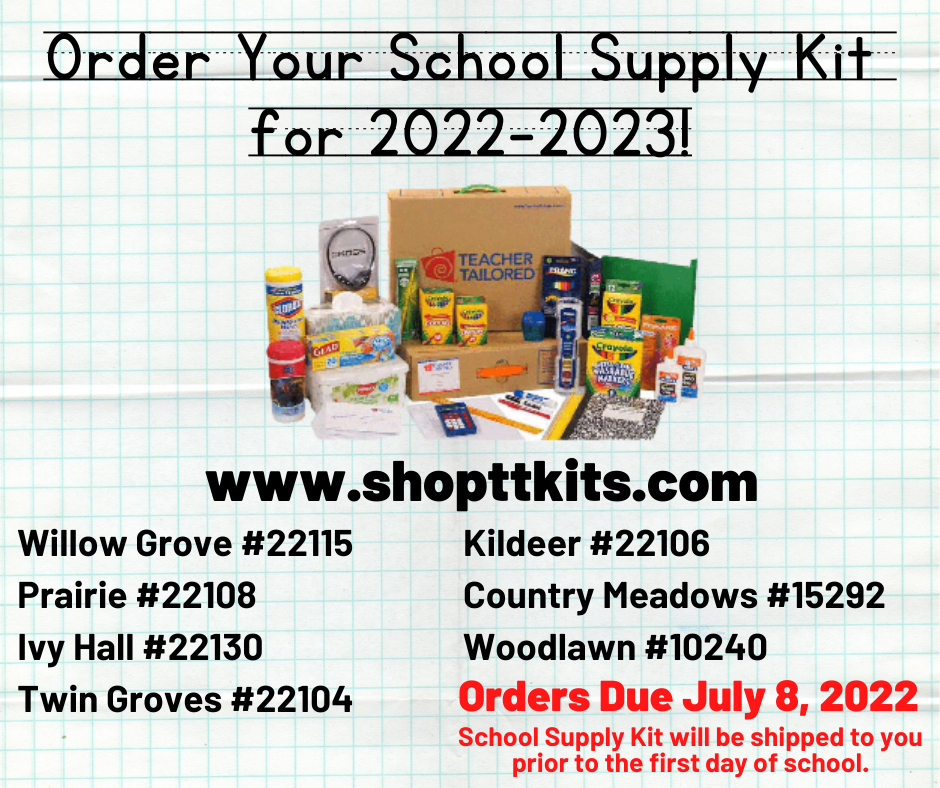 Order Your School Supply Kit by July 8, 2022