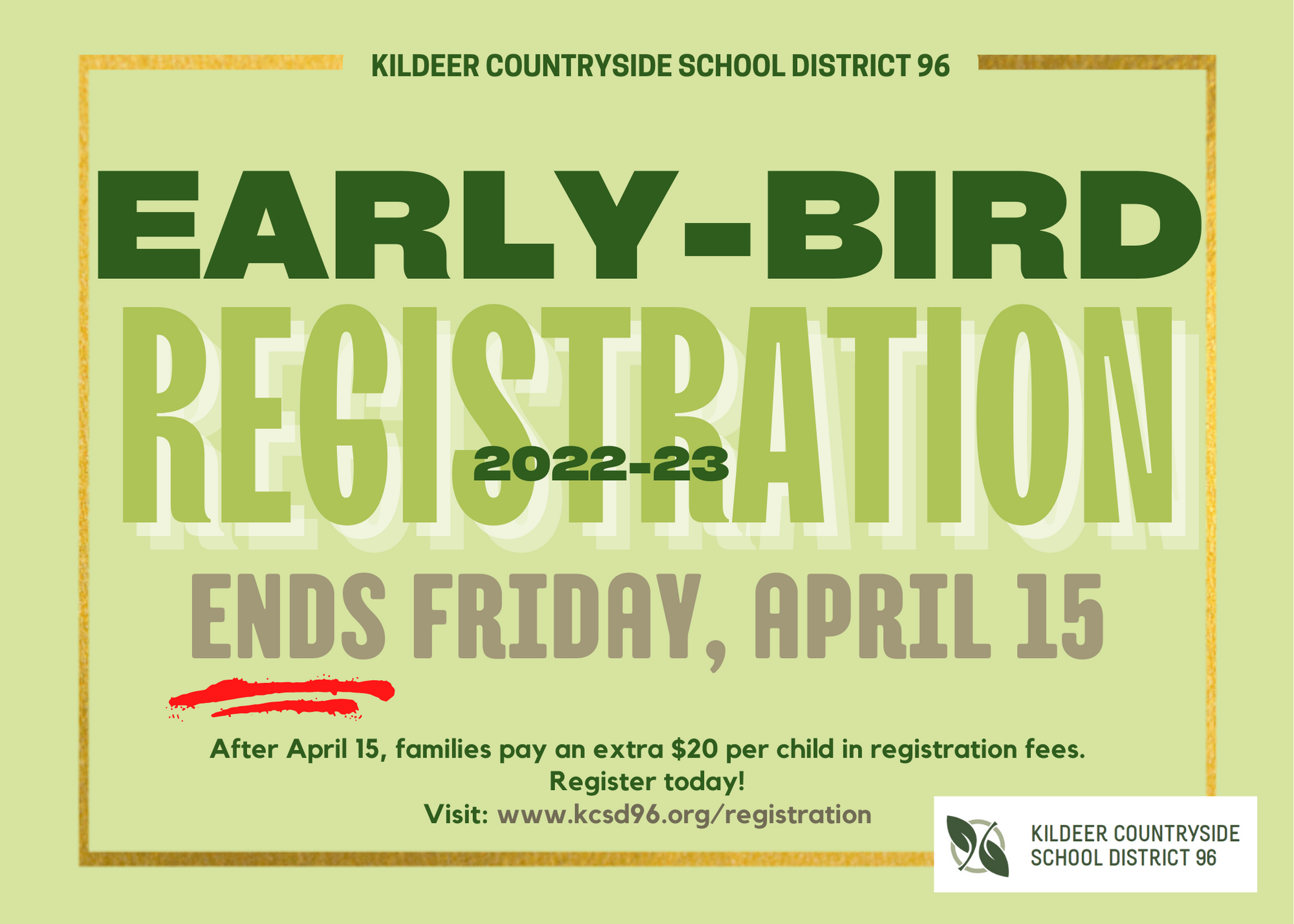 Early-Bird Discount Ends on April 15, 2022, for 2022-23 Registration