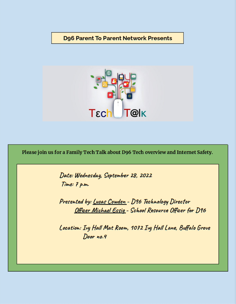 Family Tech Talk set for Sept. 28, 2022