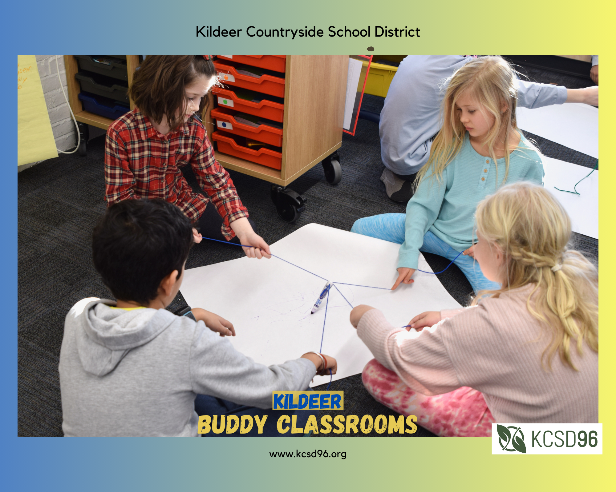 Kildeer Buddy Classrooms with Snowman, December 14 2023