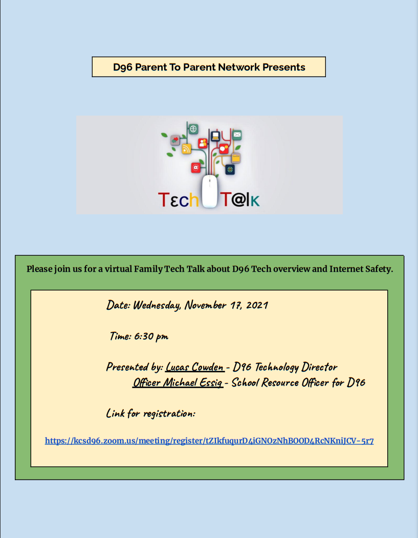 Family Tech Talk: Nov. 17 (6:30-8 p.m.)