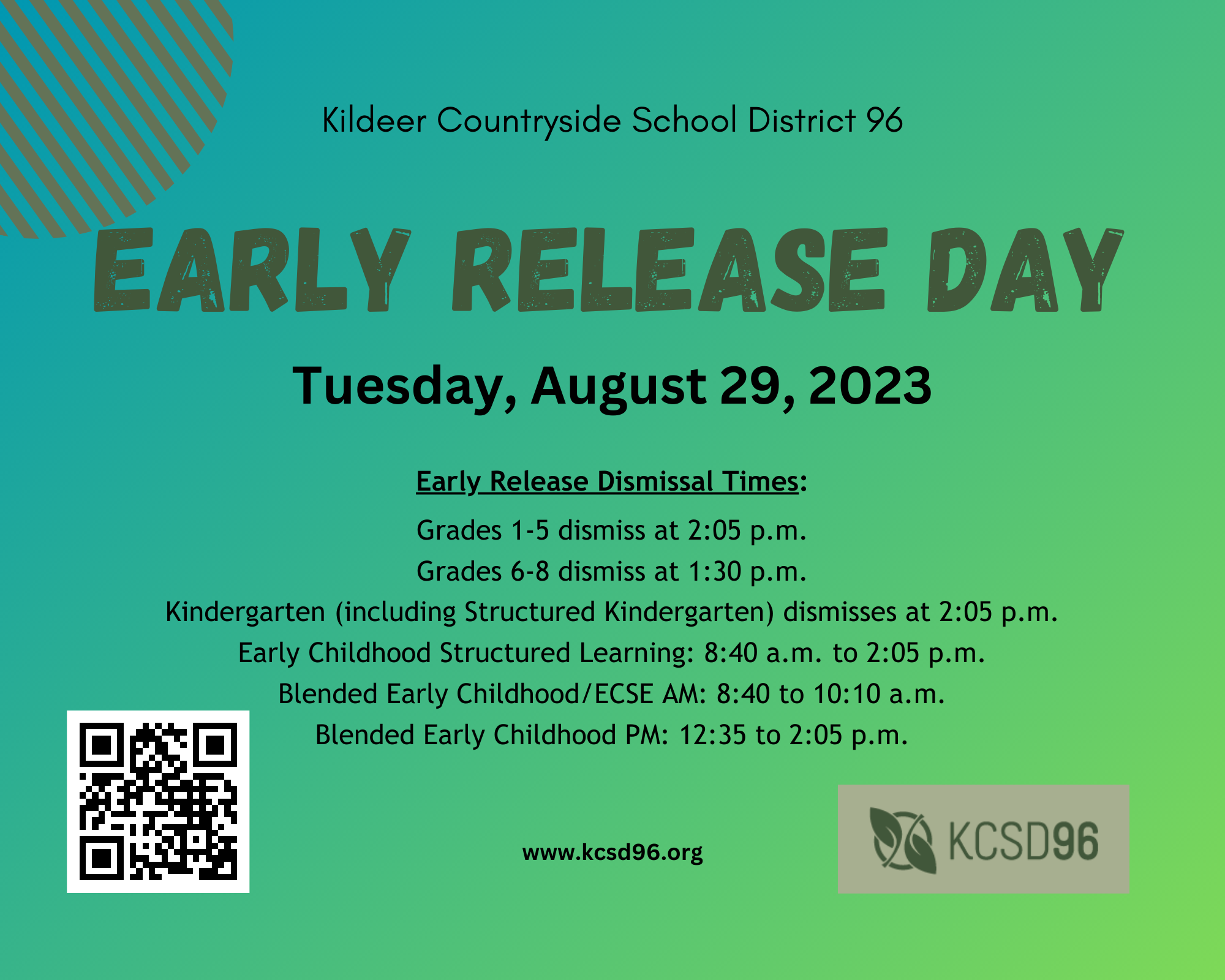 D96 Early Release Day: August 29, 2023