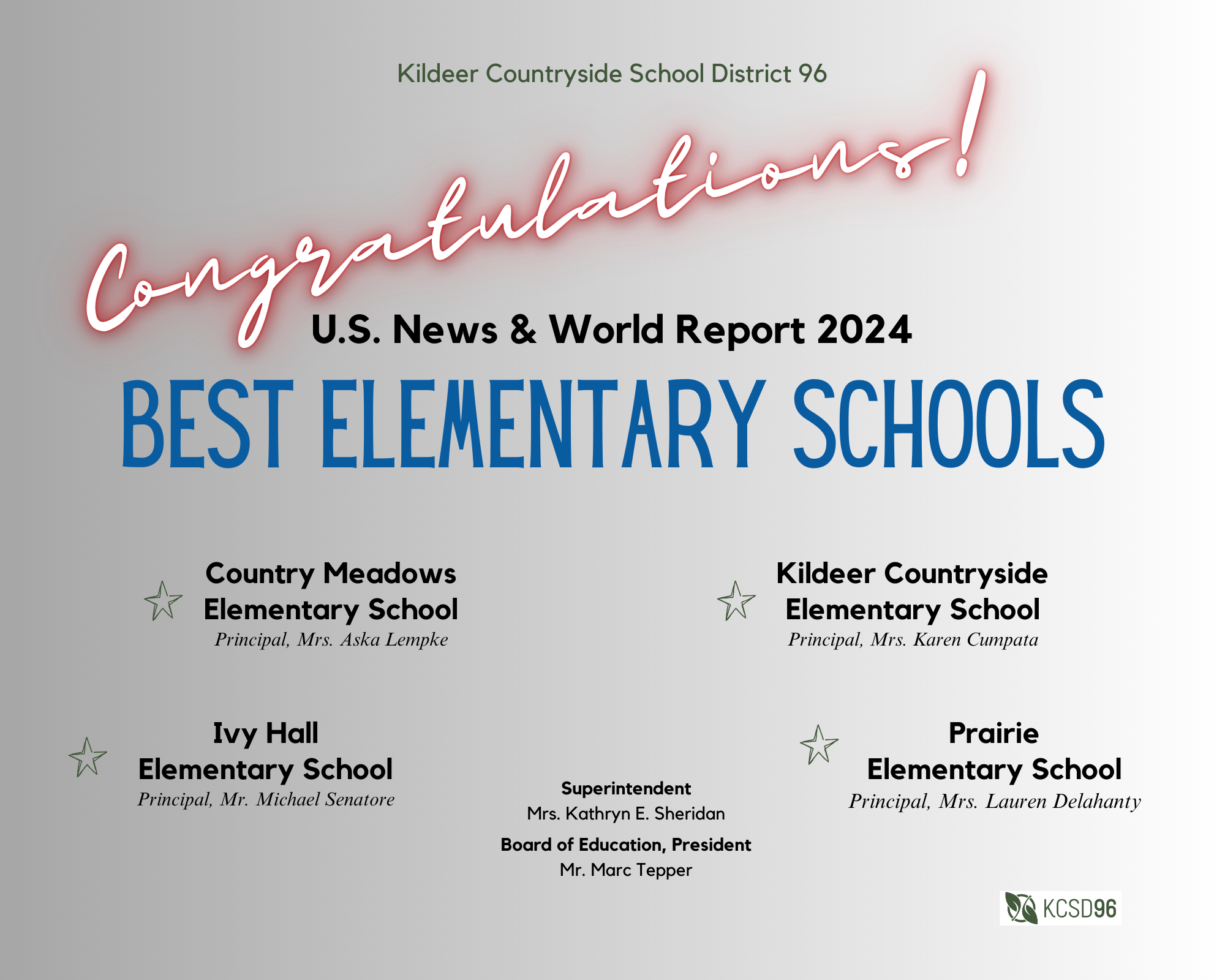 U.S. News & World Report's "Best Elementary Schools" ~ November 14, 2023