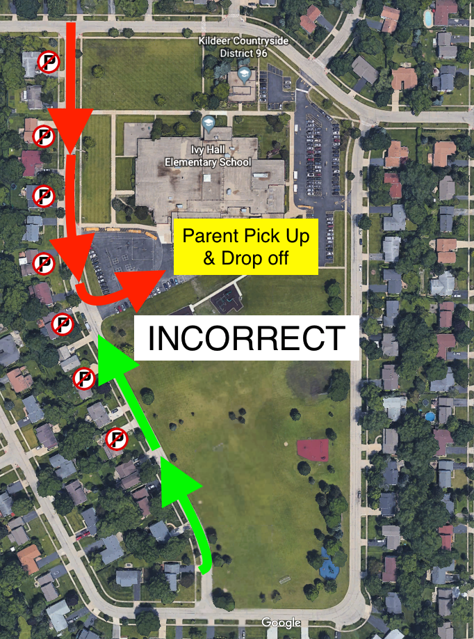 Map shows incorrect parent pickup/drop off patterns