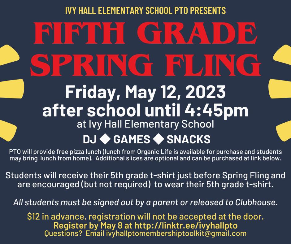5th Grade Spring Fling: May 12, 2023