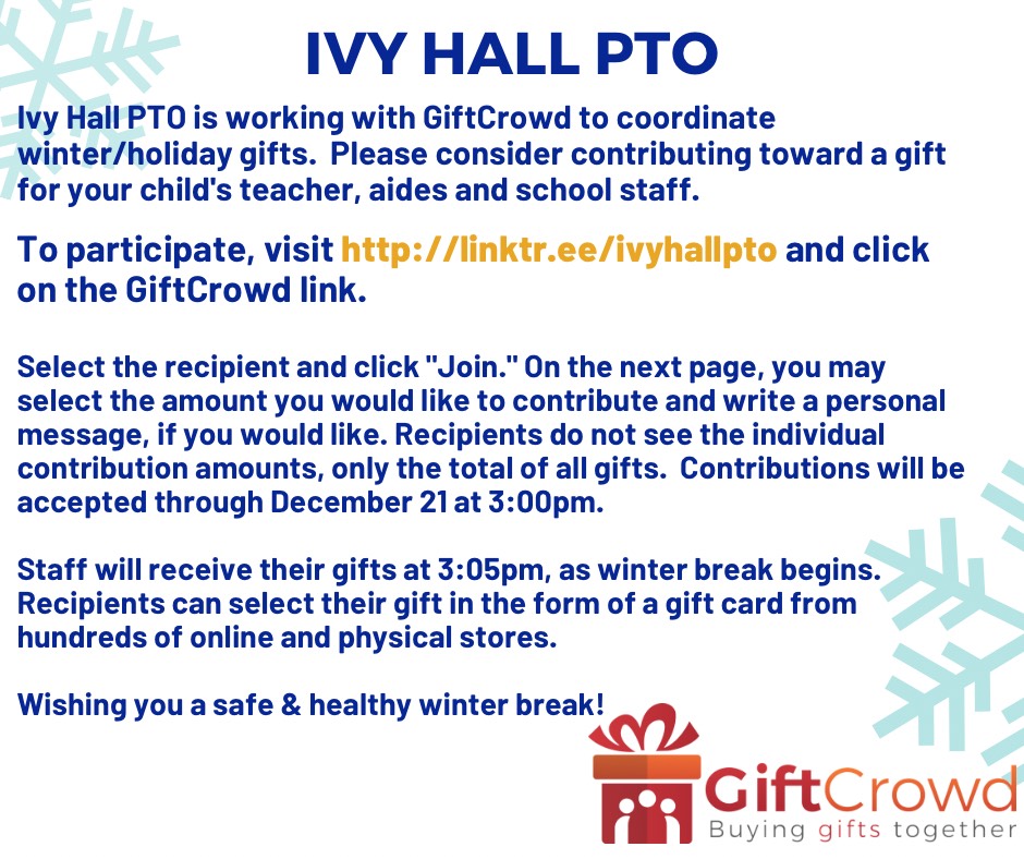Ivy Hall PTO GiftCrowd Dec 15 2023