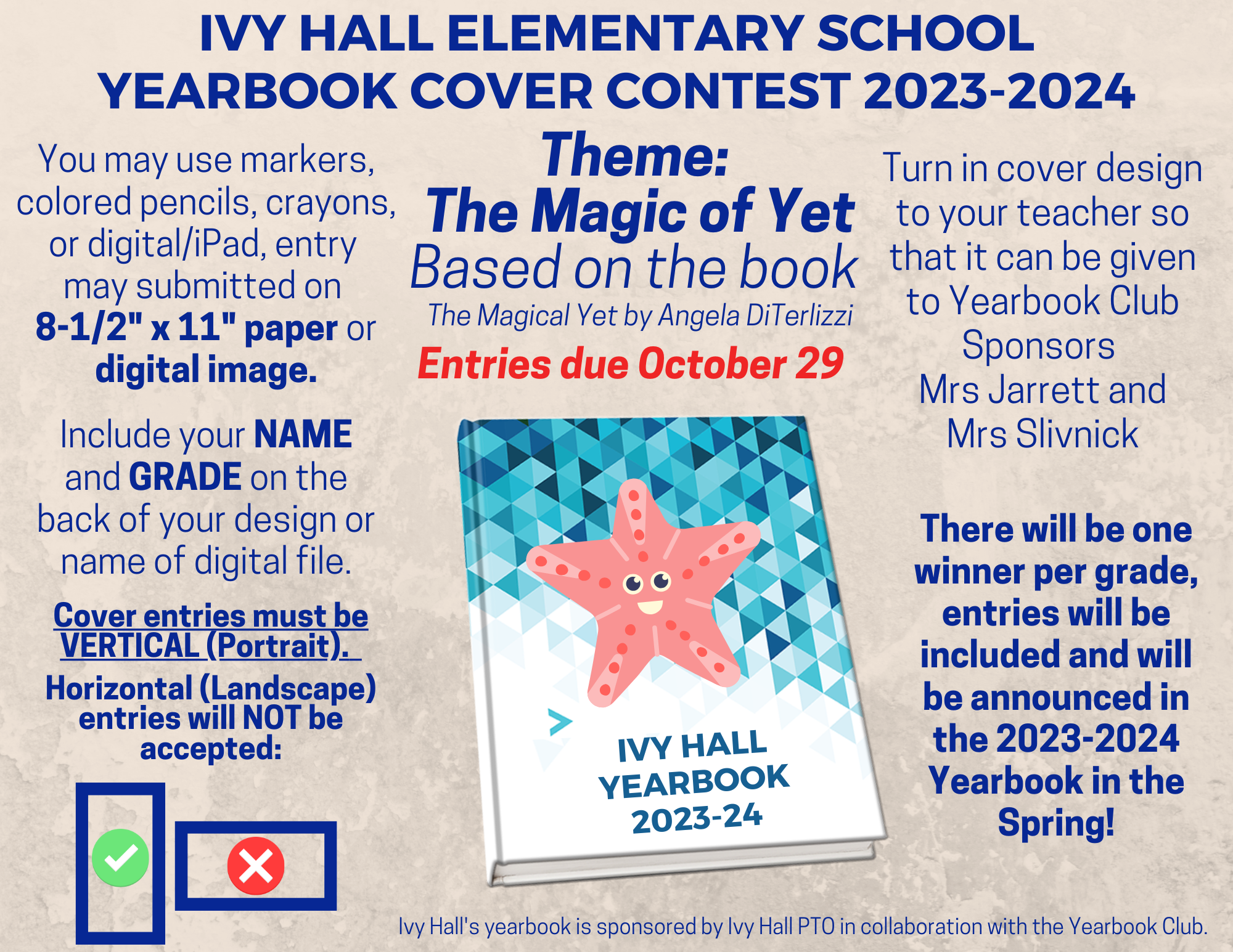 Ivy Hall Yearbook Cover Contest 2023-24