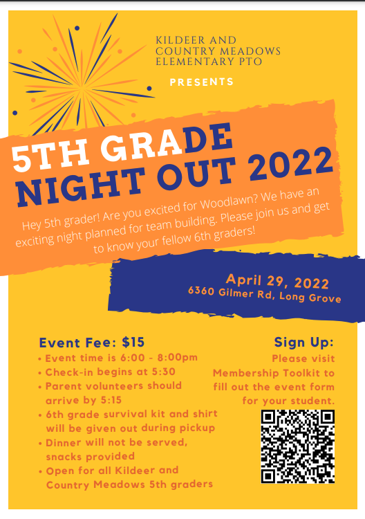 5th Grade Night Out: April 29