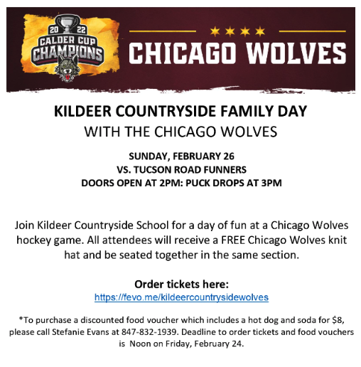 Kildeer at Chicago Wolves Game on February 24, 2023