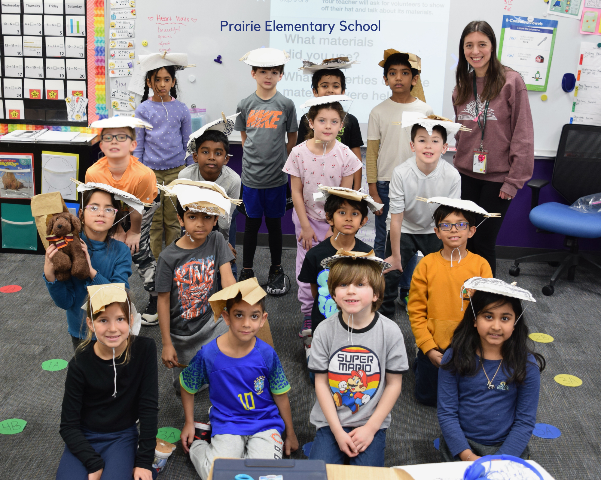 Prairie 2nd Grade Science Hat Experiment (January 2024)