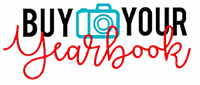 graphic reading Buy Your Yearbook including camera line art