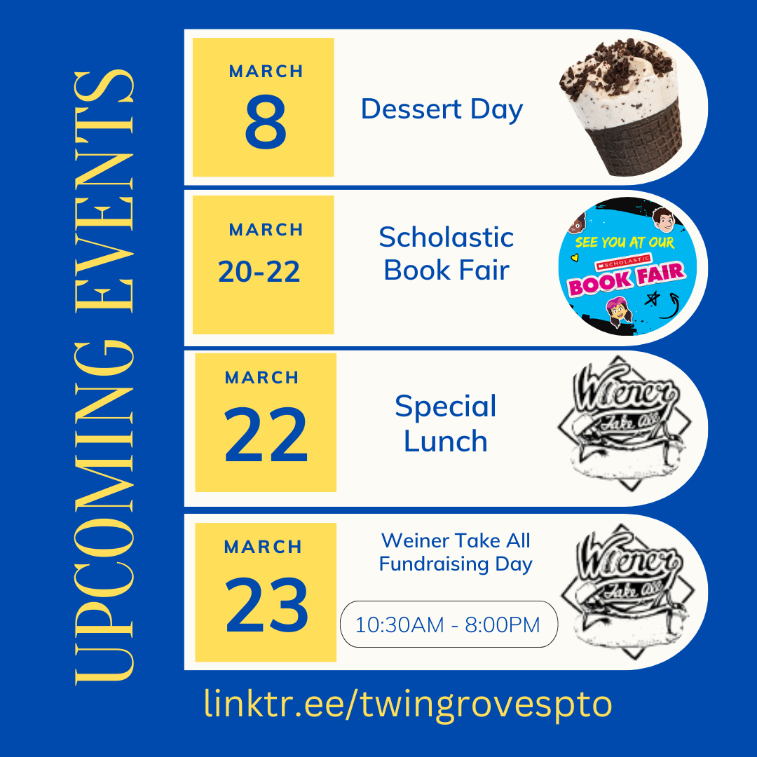 Twin Groves Upcoming Events, March 2023