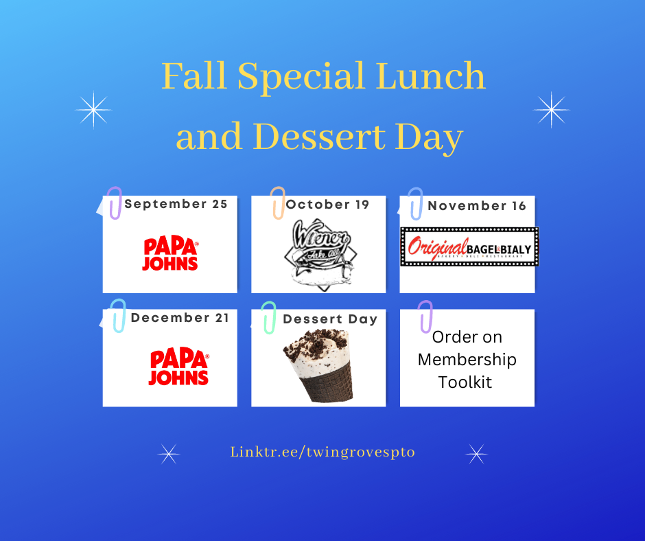 Twin Groves Fall Special Lunch and Dessert Day Aug 24 2023