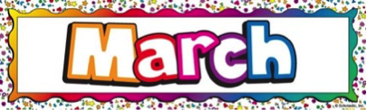 march graphic with multicolor letters