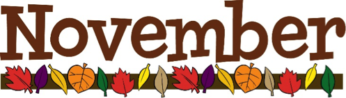 November graphic with leaves