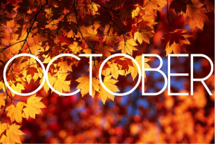 October against a leaf background