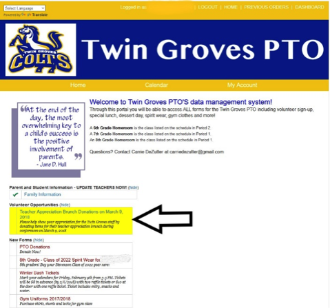twin groves pto page