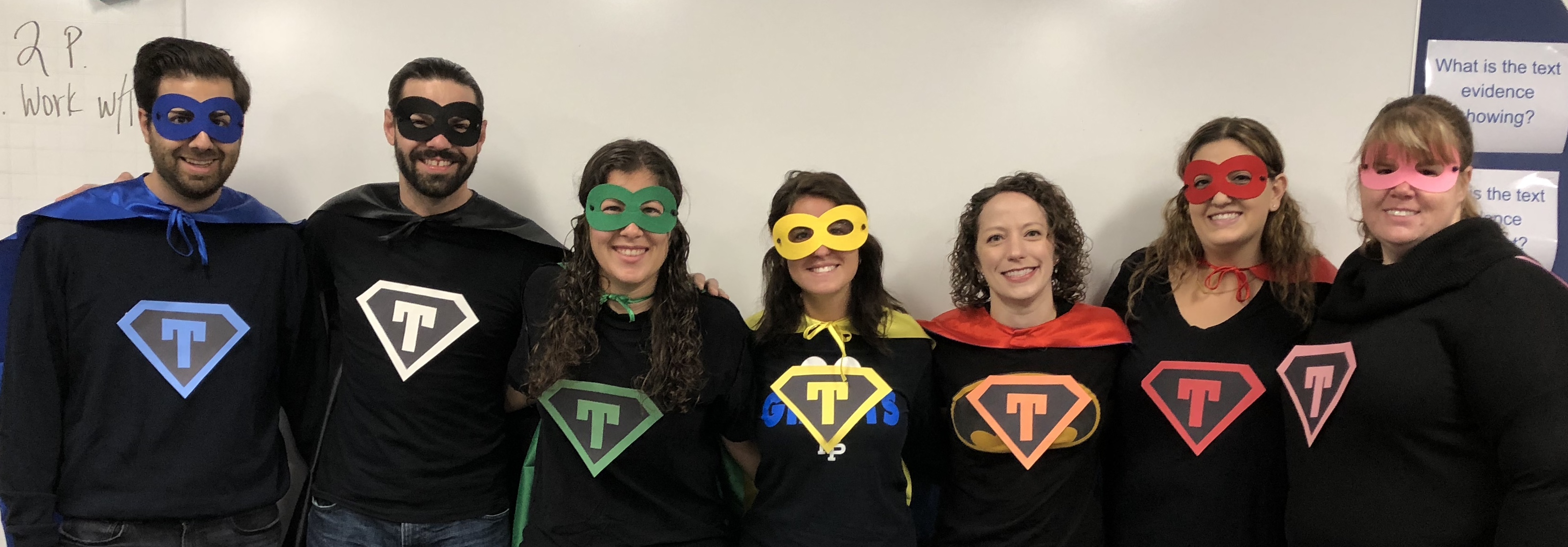 Teachers dressed as superheroes