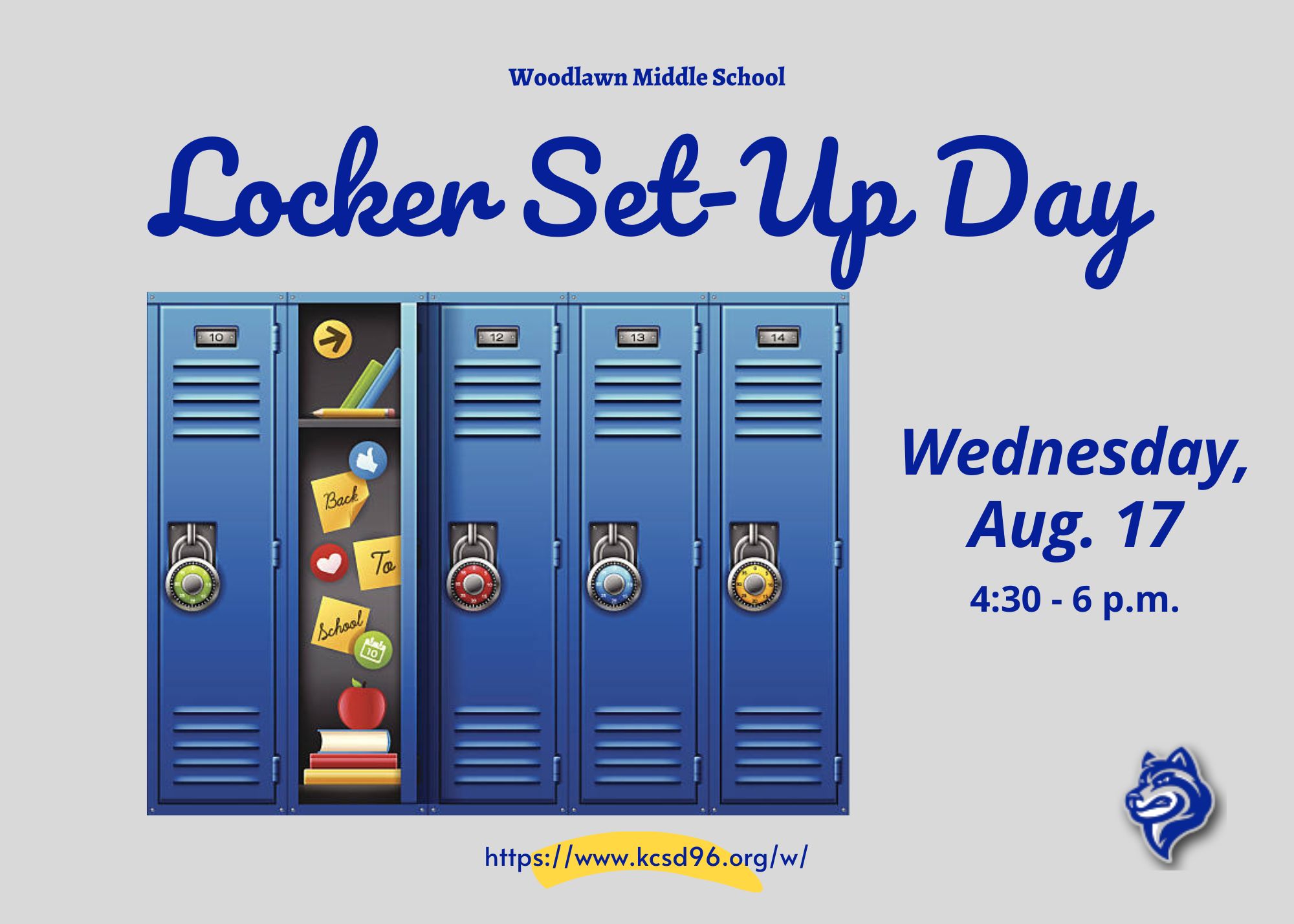 Woodlawn Locker Set-Up Day: Aug. 17, 2022