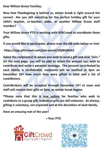 Willow Grove GiftCrowd for Teachers' Gifts