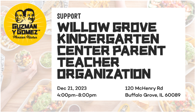 Willow Grove PTO Dine-Out on Thursday, December 21, 2023